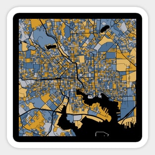 Baltimore Map Pattern in Blue & Gold Sticker